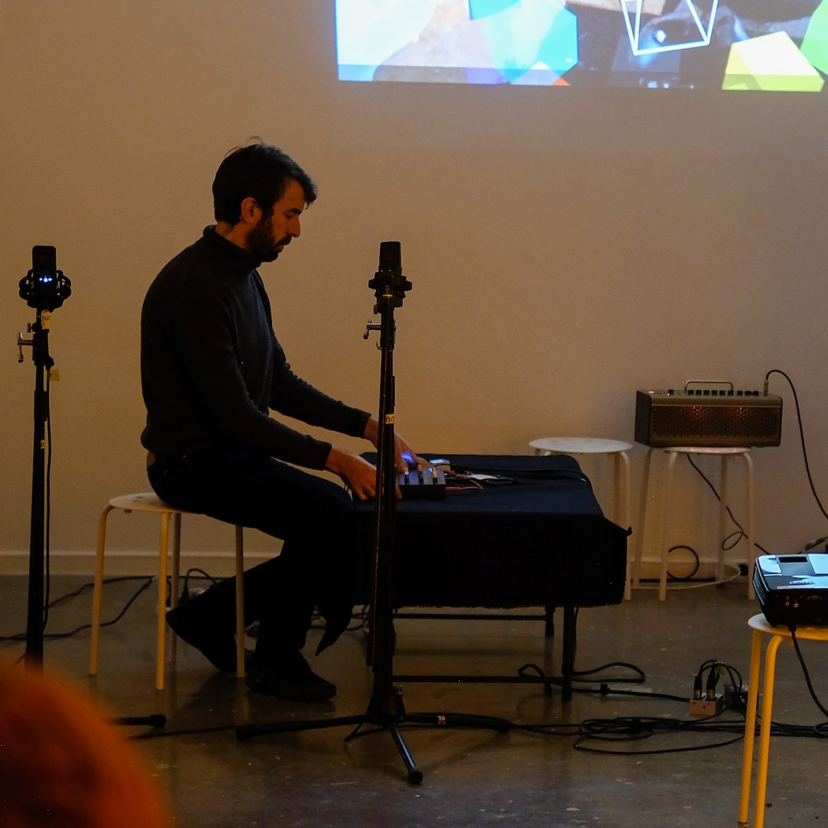 Charles playing synths (photo by Sandy Ma)