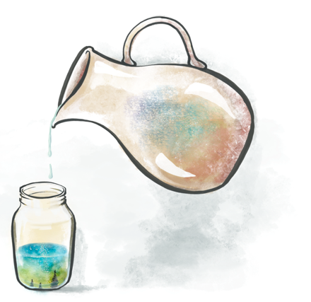 Pouring knowledge into students.