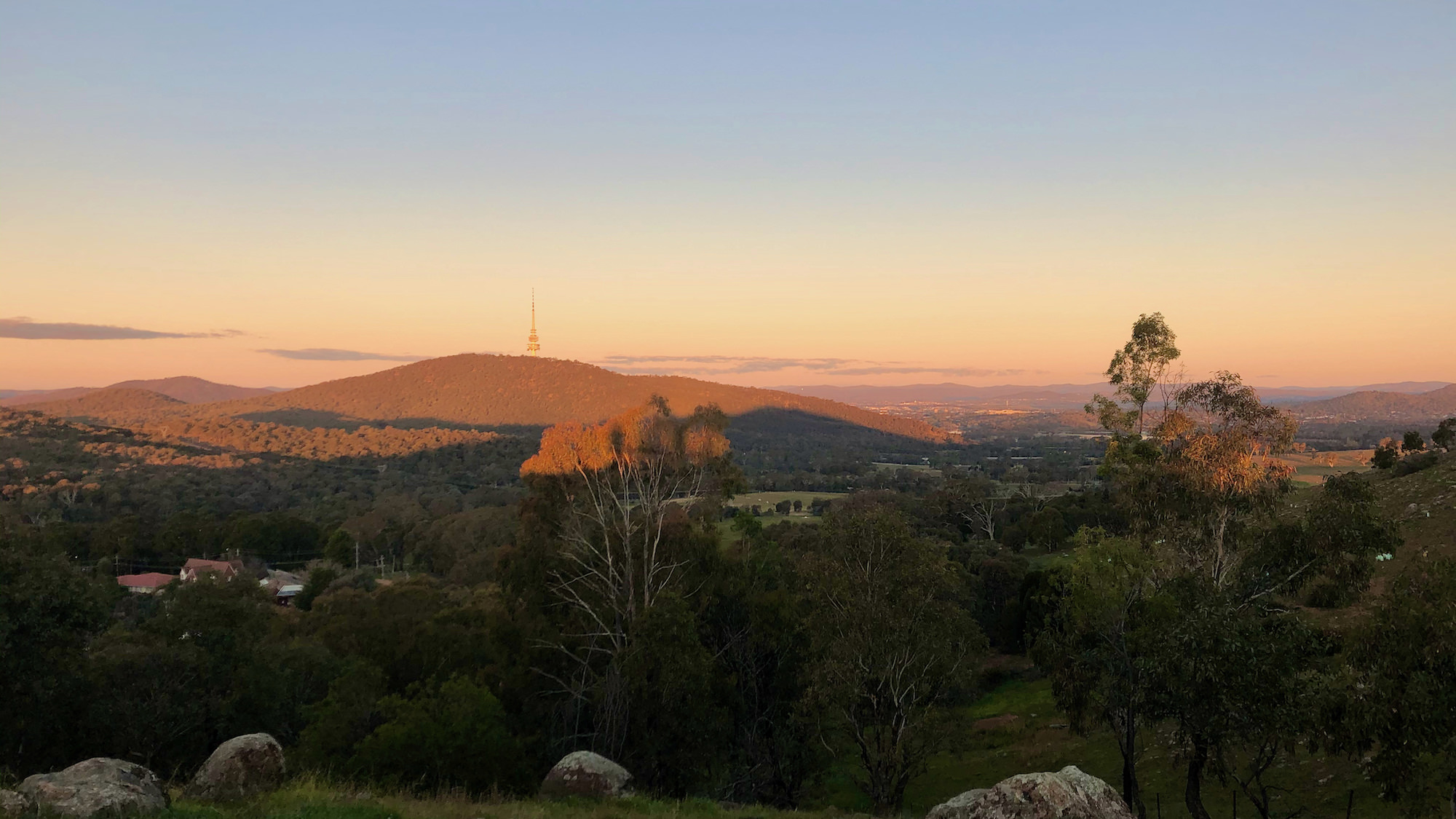 Image of Canberra from Mt Painter towards Black Mountain